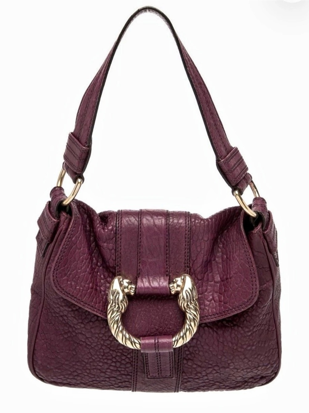 Authentic BVLGARI Chandra Shoulder Bag in Maroon. Excellent condition.